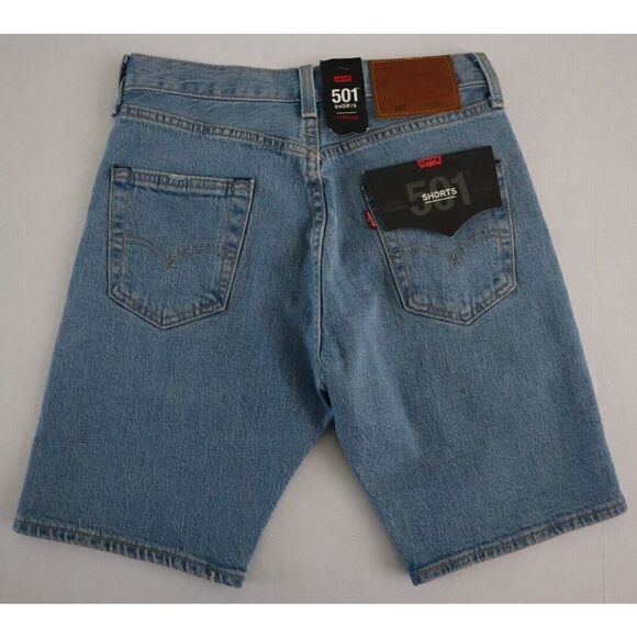 Levi's 501 Men's Sz 26 Blue Denim Hemmed Stretch Button Fly Shorts $60+ - Picture 2 of 6